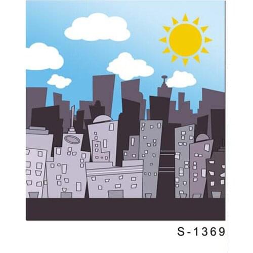 150*200cm Kids Photography Background Backdrops Morning City with High Building Children Photo Backdrops for Studio Custom Props