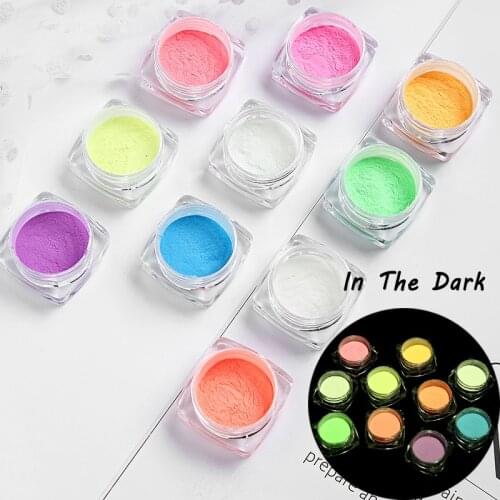 2G/Box Neon Phosphor Dipping Powder Nail Glitter Powder Dust Luminous Pigment Fluorescent Powder Nail Glitters Glow in the Dark
