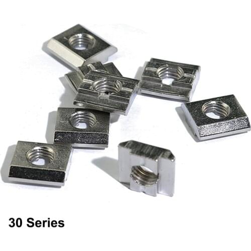 20pcs/lot 3030 M4 M5 M6 M8 Sliding T Nut Carbon Steel T-nut Drop in Nut Fasten Connector for 30S Aluminum Profile with Slot 8mm