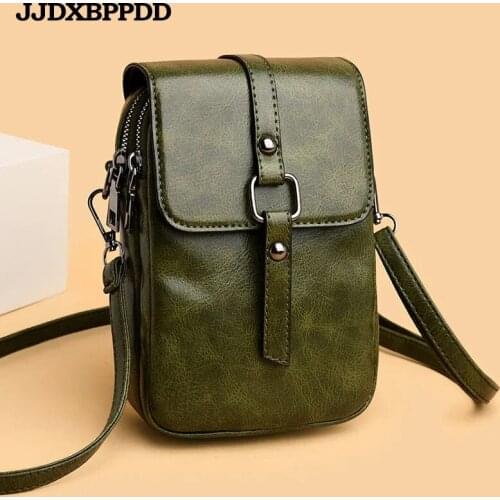 2021 Women Wallet Solid Color Leather Shoulder Straps Shoulder Bag Mobile Phone Big Card Holders Wallet Handbag Pockets girls