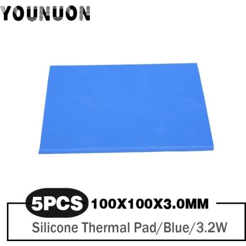 5 Pieces 100X100X3MM Thickness Thermal conductivity 3.2W GPU CPU Heatsink Cooling Conductive Silicone Pad Thermal Pad