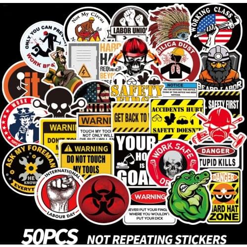 50pcs American TV Series Warning Stickers For Skateboard Motorcycle DIY Kawaii Diary Handmade Adhesive Scrapbooking Stationery