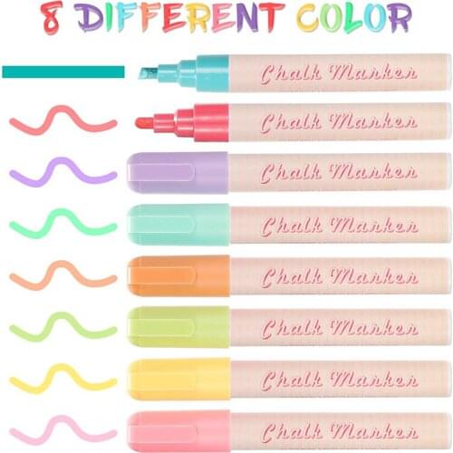8 Color Liquid Chalk Marker Pen Erasable Pens Multi-Color Glass Window Blackboard Chalk Art and Art Marker Pen LED Writing Board