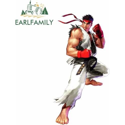 EARLFAMILY 13cm x 6.8cm for Ryu Fighter Car Stickers Personality Laptop Surfboard Bumper Body for Car Decal Window Trunk Decor