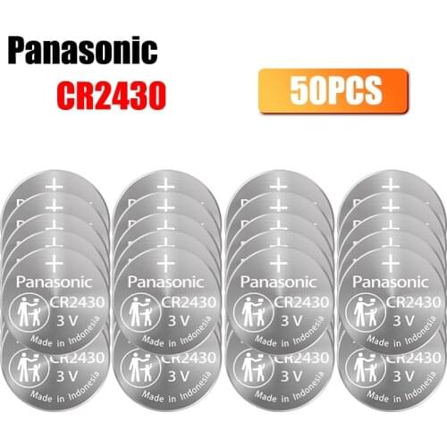 50PCS Panasonic CR2430 Watch Button Battery DL2430 BR2430 ECR2430 Coin Cell Lithium Batteries for Toy Calculator Clock Watch