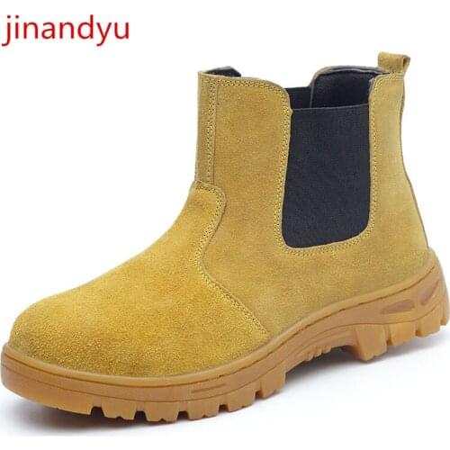 Anti-smashing Anti-piercing Steel Toe Work Safety Shoes Mens Boots Welding Sparkproof Welder Shoes Hightop Indestructible Shoes