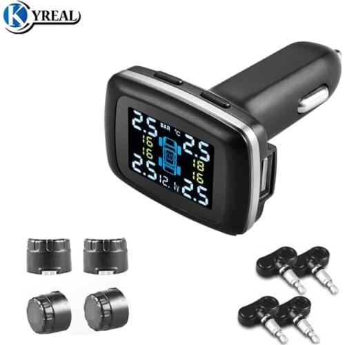 Digital TPMS Tool Tire Pressure Sensors Smoke Power 12V Charger Car Alarm Alarme Universal Wireless Monitoring System Sensor