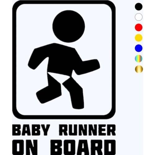 CK20135# Funny Vinyl Decal Baby Runner on Board Car Sticker Waterproof Auto Decors on Truck Bumper Rear Window