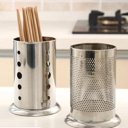 Stainless Steel Hanging Cutlery Holder Drainer Spoon Fork Chopsticks Storage Basket Rack Kitchen Accessories Tools Organizer