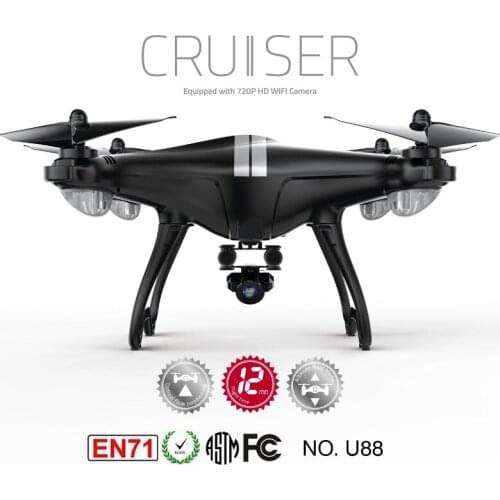 2.4Ghz WIFI & FPV drone with U88 WIFI 120 degree wide angle HD camera