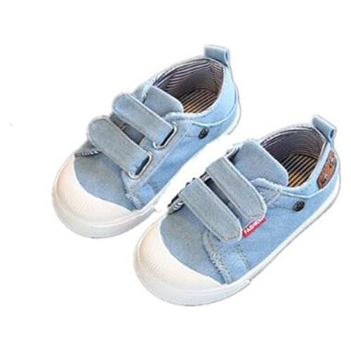 Spring Kids Fashion Denim Comfortable Canvas Shoes For Boys Girls Slip On Loafers Brand Korean Children Sneakers