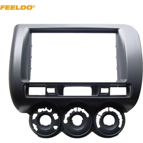 FEELDO Car Audio Fascia Frame For HONDA Fit Jazz (RHD) Stereo 2Din DVD Radio Dash Mount Installation Face Frame Kit #HQ3777