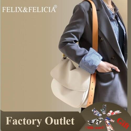 FELIX&FELICIA Factory Brand Casual Fashion Bucket Bag For Women Genuine Leather Handbags Crossbody Ladies Luxury Shoulder Bag