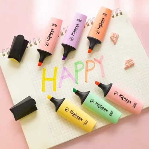 Kawaii Drawing Fluorescent Highlighter Pen Markers Pastel Drawing Pen for Student School Office Supplies Cute Stationery