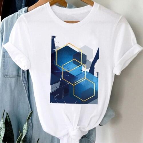 T-shirts Graphic Tshirt Top Lady Print Female Tee T-Shirt Women 90s Style Trend Watercolor Plaid Geometric Fashion Clothes