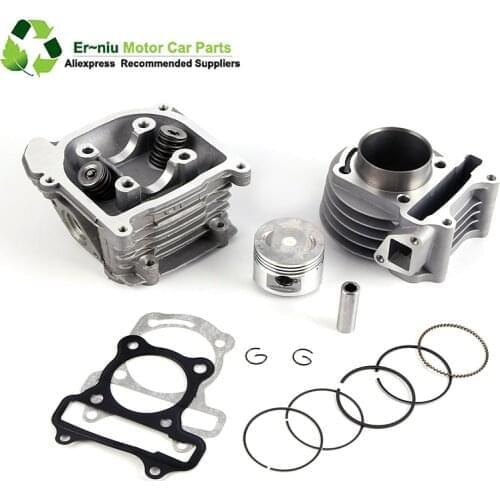 GY6 50 80 100 cc 137 QMA QMB 139 4T CYLINDER kit Head Rollers Rings Assemly with 64 mm valve Pistion