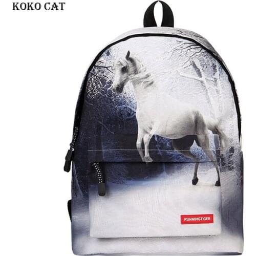 Animal Canvas Backpacks Cute Elephant tiger 3D cartoon printed Bag Casual Children School daily Rucksacks Mochila Mujer