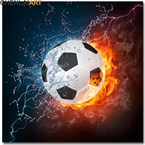 Canvas Painting Wall Art Modern Fire Water Football Sports Picture Printed On Canvas Poster For Living Room Home Decor No Frame