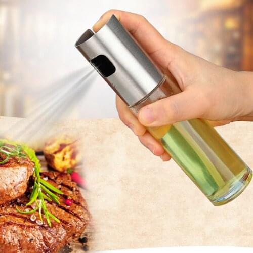 Stainless Steel Kitchen Oil Spray Bottle 100ML Olive Oil Vinegar Sprayer Leak-proof Drops Oil Dispenser Cooking Tools