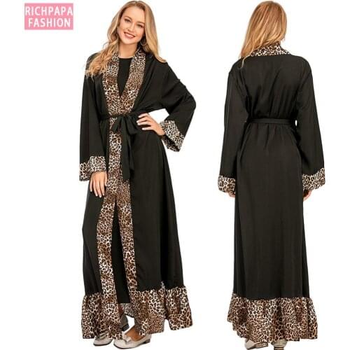 Eid Mubarak Kaftan Dubai Abaya Kimono Cardigan Hijab Muslim Dress Turkey Islam Clothing Caftan Robe Femme Ete Abayas For Women