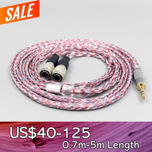 LN007583 16 Core Silver OCC OFC Mixed Braided Cable For Mr Speakers Alpha Dog Ether C Flow Mad Dog AEON headphone Earphone