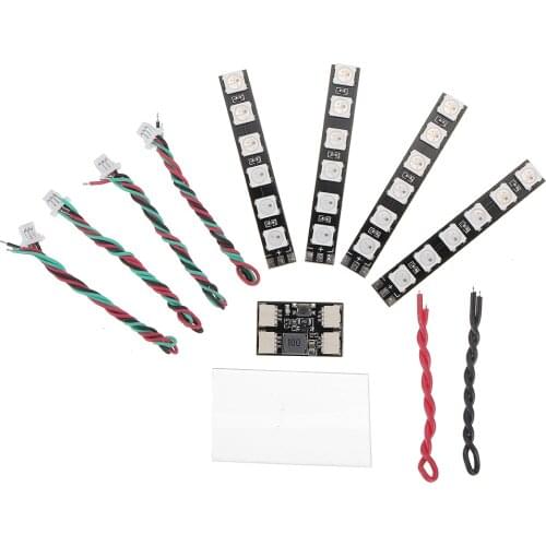 JHEMCU WS2812 LED Set 2-6S 4PCS 6 Lamp Beads LED Board with Control Module for RC FPV Racing Freestyle Drones Night Flying