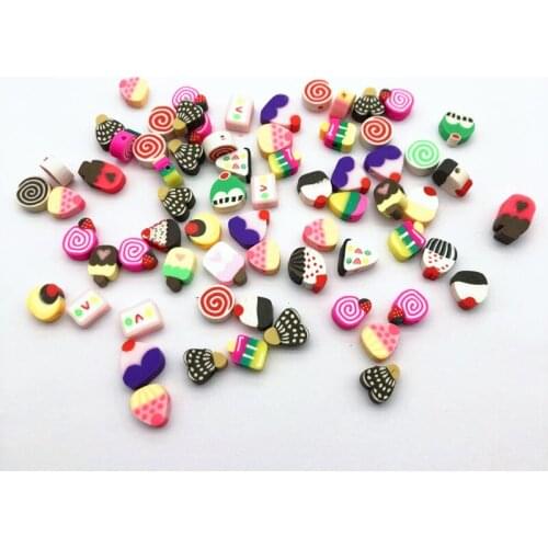 New arrival! 200pcs Random Mix Polymer Soft Clay candy For Necklace/arrings DIY Parts,Jewelry Accessories Findings&Components
