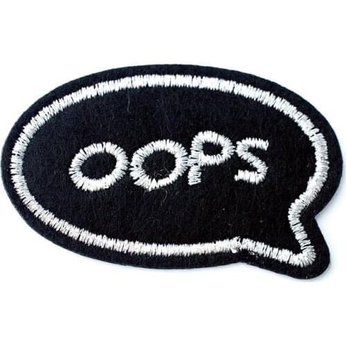 OOPS 5.5x3.2cm DIY Cloth Badge Patches Clothing Cartoon Patch Fabric Sewing Embroidered Applique Jacket Jeans Clothing Badges