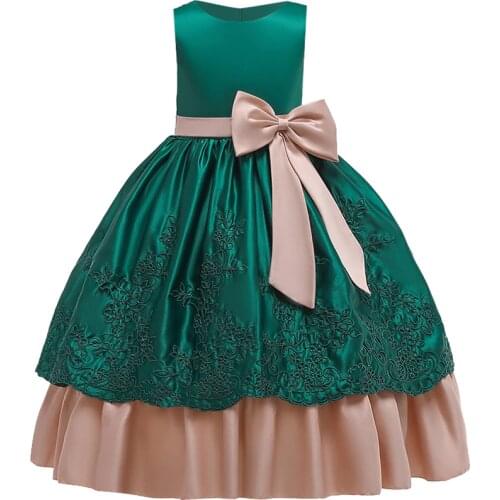 4-15Yrs Kids Girls Long White Lace Flower Party Ball Gown Prom Dresses Kids Girl Princess Wedding Children First Communion Dress