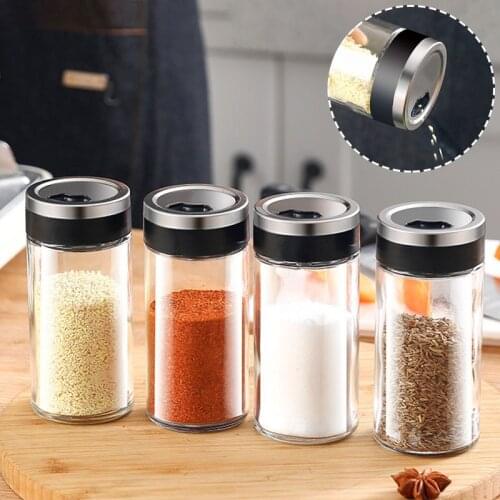 Portable Salt Shaker Glass Seasoning Bottle Barbecue Seasoning Pot Pepper Bottle Kitchen Accessories Bbq Accessories