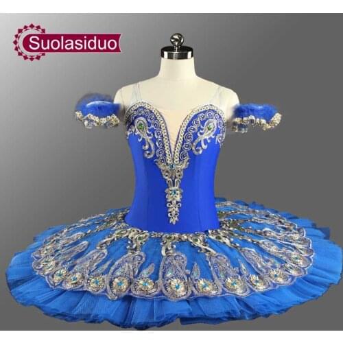 Raymonda Professional Ballet Tutus Blue Princess Florina Classical Pancake Tutu Costumes Adult Professional Ballet Tutu