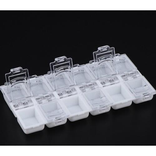 12 Slots Empty Storage Container Box Case for Nail Art Tips Rhinestone