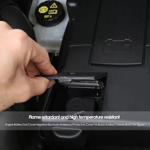 Engine Battery Dust Cover Negative Electrode Waterproof Protective Cover For Skoda Kodiaq Octavia 5E A7 VW Tiguan Auto Parts New