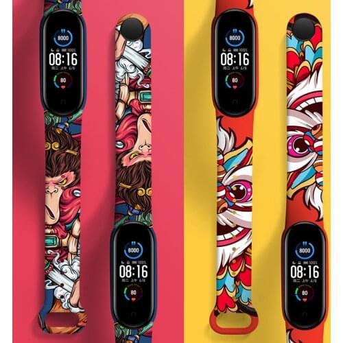 Printing Strap For Xiaomi mi band 6 mi band 5 4 3 Bracelet Replacement Silicone Watch belt Wristband correa mi band 3 4 5 Strap