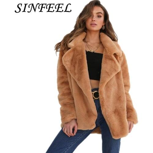 SINFEEL Sexy Fashion Thin Jacket Coat Women Autumn Winter Black Warm Cardigan Coat Female Casual Overcoat Oversize Outerwear