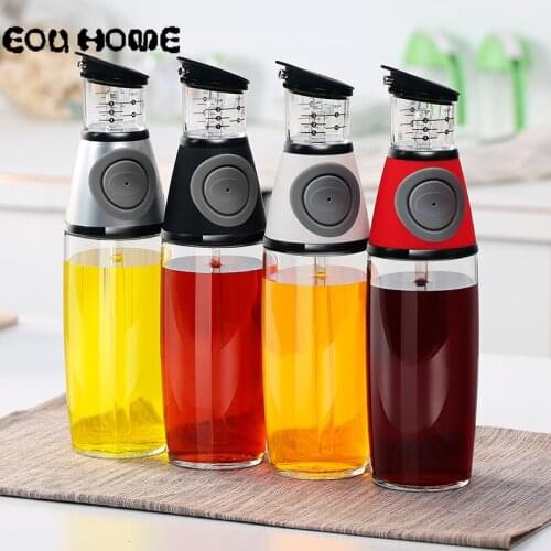 2 Pcs/Set No-Drip Glass Olive Oil Vinegar Dispenser Pourer Bottles Multifunctional Cooking Tools Kitchen Storage Organization