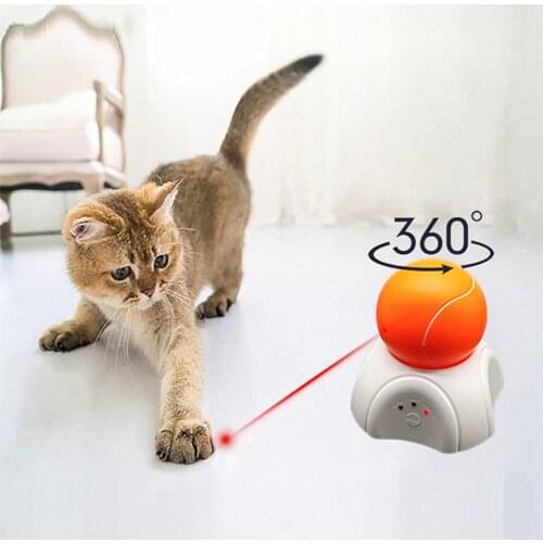 Smart Electric Cat Toys Automatic Rotating Laser Cat Toy 360 Degree Teasing Pet Kitten Interactive Electronic Ball Toy for Cats