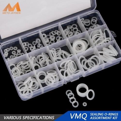 225PCS PCP Paintball Sealing O-rings White Silicone O Rings Replacements OD 6mm-30mm CS 1.5mm 1.9mm 2.4mm 3.1mm 15 Sizes BG019