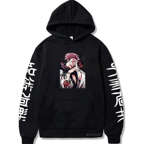 Japan Anime Jujutsu Kaisen Harajuku Ryomen Sukuna Manga Hoodies Gothic Cartoon Clothes Casual Oversized Winter Women Sweatshirt