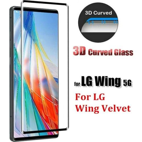 Tempered Glass For LG Wing LG Velvet Screen Protector Full Coverage 3D Protective Film Front Protection For LG Wing Velvet 5G