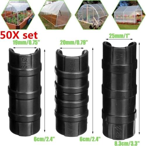 50pcs Shade Sails Clamp Greenhouse Frame Pipe Tube Clip Film Net Shade Sails Clamp 19mm/20mm/25mm Garden Tools