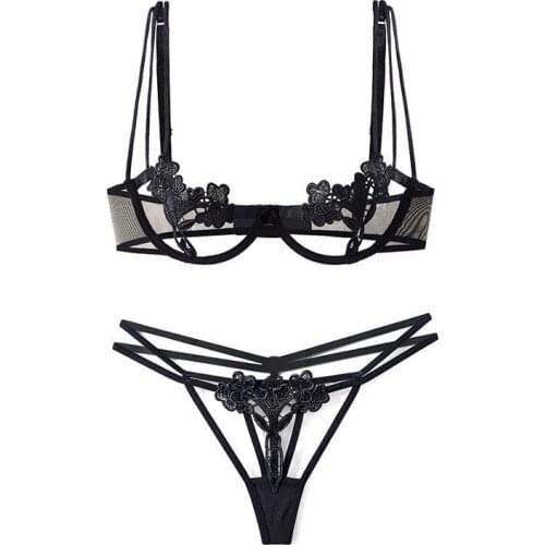 Cupless Lingerie Set Babydoll Embroidery Bra + Panty New Arrival Exotic Sexy Nylon Sexy Underwear Women Set Erotic RS80751