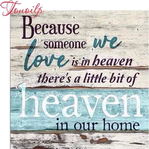 100% Diamond Painting 5D DIY "Love heaven home" Picture Rhinestones Mosaic Card text Diamond Embroidery Wall stickers decor