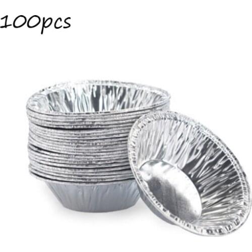 100 PCS Egg Baking Mold Cookie Muffin Egg Tart Fresh Disposable Foil Baking Mold Tin Foil Cake Cup Kitchen Baking Accessories