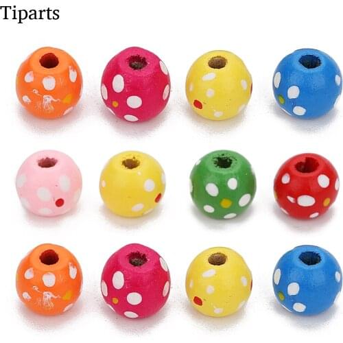 100pcs/lot 10mm/12mm Round Ball Natural Wood Beads Mix Color Spacer Loose Beads For Kid DIY Bracelet Jewelry Making
