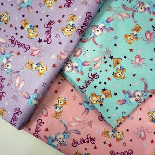 145*90cm stellalou rabbit Duffy Bear Fiber fabrics waterproof Oxford cloth for patchwork PVC DIYTablecloth bag raincoat