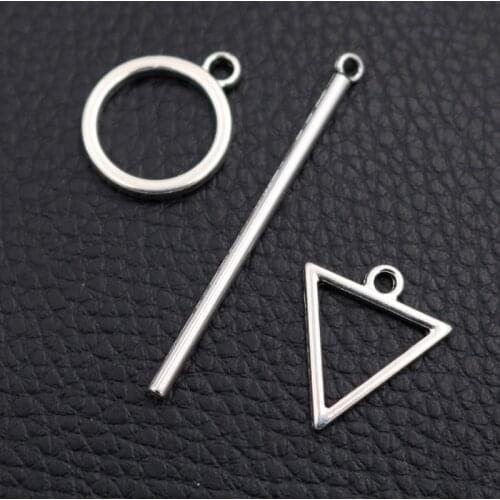 15pcs Fashion Geometric Shape Metal Pendants, Circle Charm, Triangle Charms, Cylindrical Charms, DIY Jewelry Earring Accessories