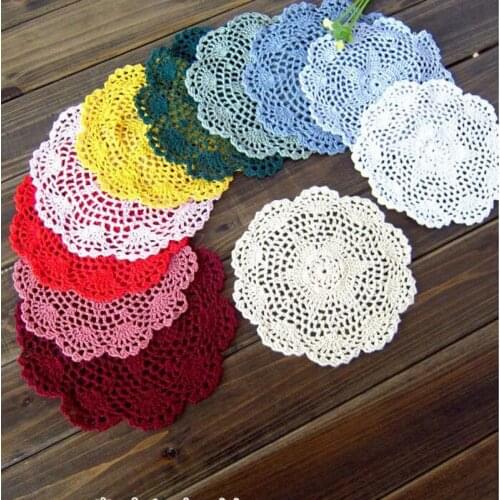 20cm Lace cotton table mat cloth kitchen crochet Placemat place mat Doily dining tea Cup mug coffee Coaster plate Pad R0.863