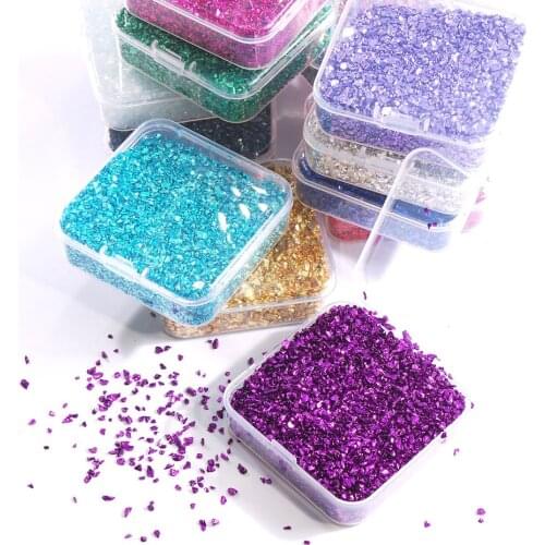 80g Glass Metal Crushed Stone Filler Material Table Decoration Fruit Coaster Filling Decorative For DIY Crystal Epoxy Resin Mold