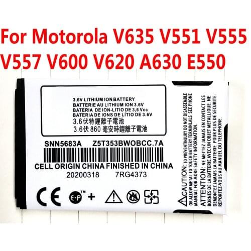 High Quality SNN5683A Battery for Motorola MOTO V635 V551 V555 V557 V600 V620 A630 E550 Mobile phone